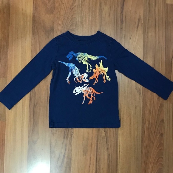 Oshkosh Little Boy’s Dino Graphic Long Sleeve Tee Size 4T - Picture 1 of 4